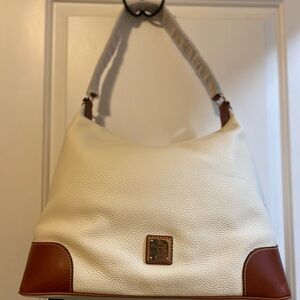 Dooney & Bourke Women’s Pebble Grain Hobo Leather Shoulder Bag in White